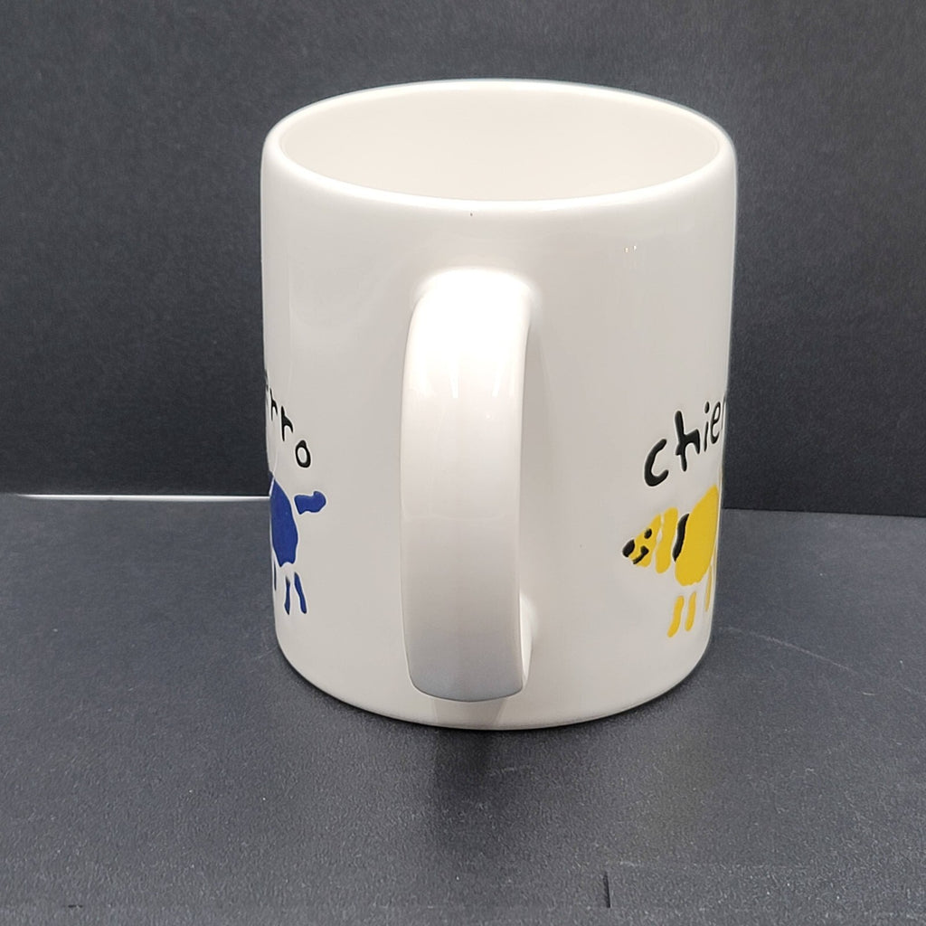 WAECHETERSBACH COFFEE MUG CUP TEA DOG WHITE CHIEN HUND PERRO