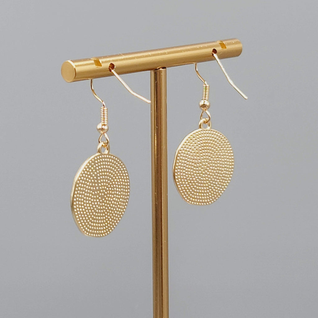 Citrus Fruit Slice Enamel Pierced Earrings Gold tone Dangle 3/4"