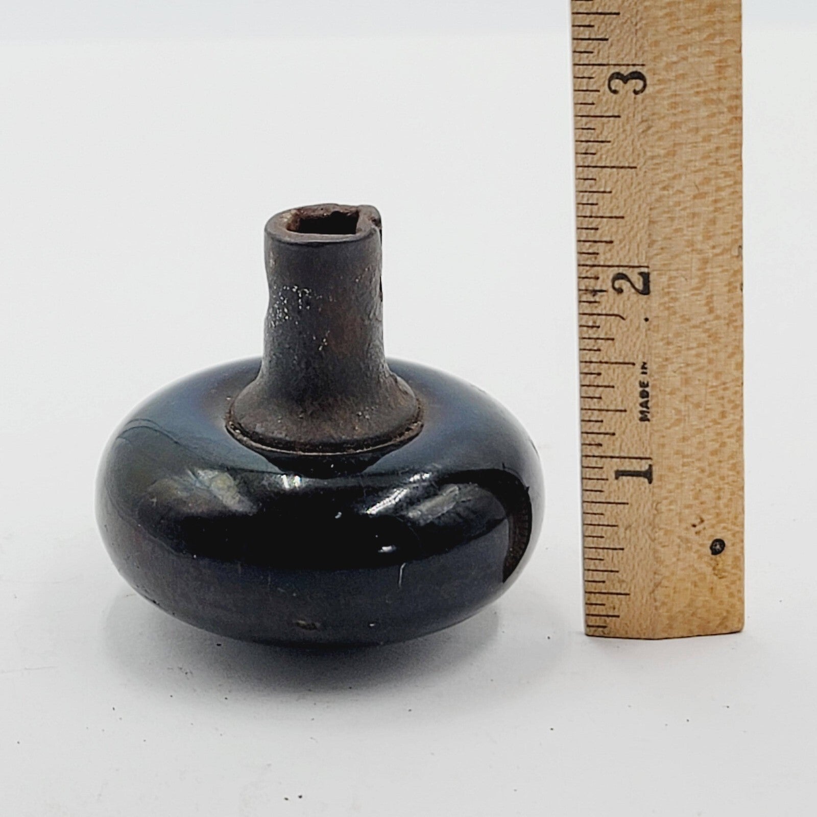 Vintage SINGLE Black Porcelain Doorknob Salvage Door Hardware sdd24