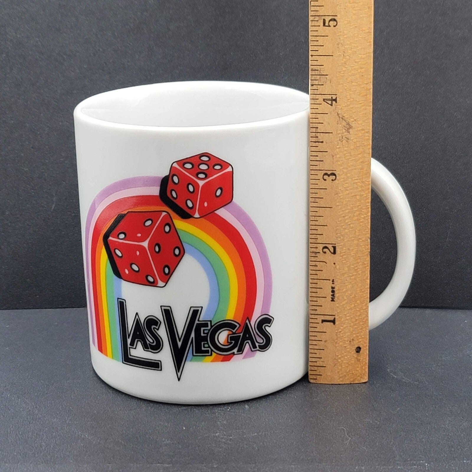 Vintage Las Vegas Nevada Rainbow Coffee Mug Novelty Mugs Casino Souvenir