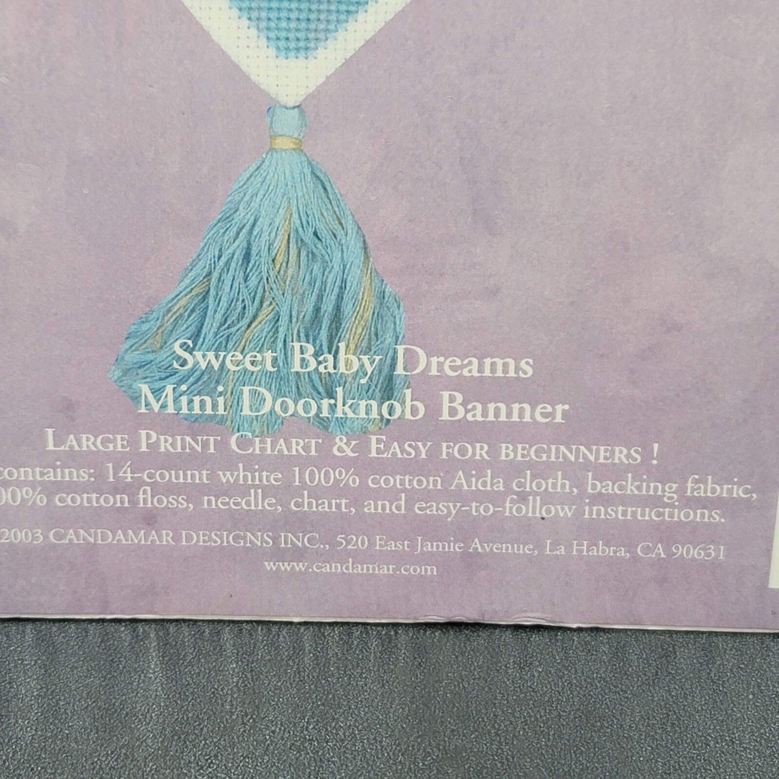 VTG CANDAMAR DESIGNS DREAMING SWEET BABY DREAMS 51466 DOORKNOB BANNER NEW 2003