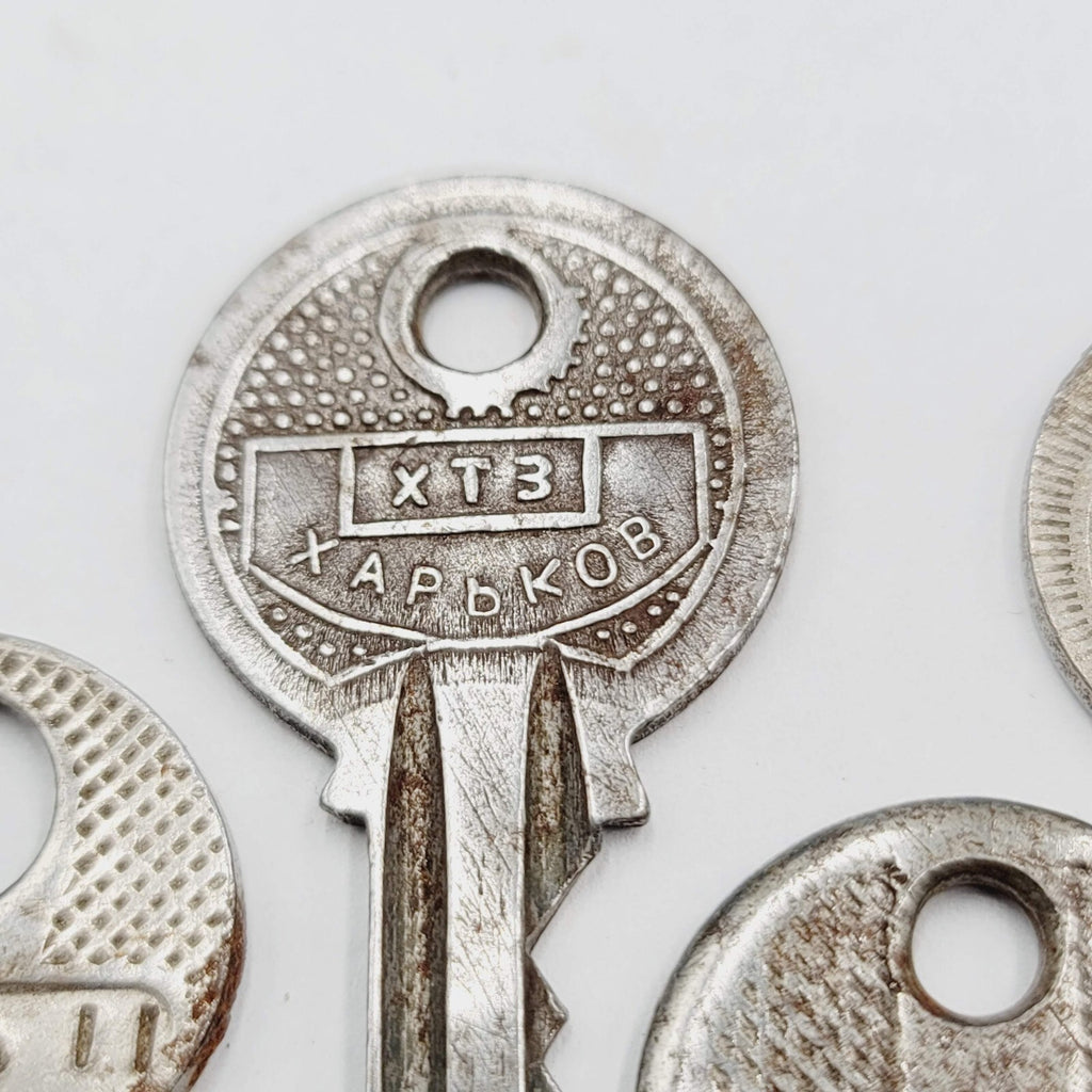 Vintage Key Lot of 6 Padlock Lock European Russian?