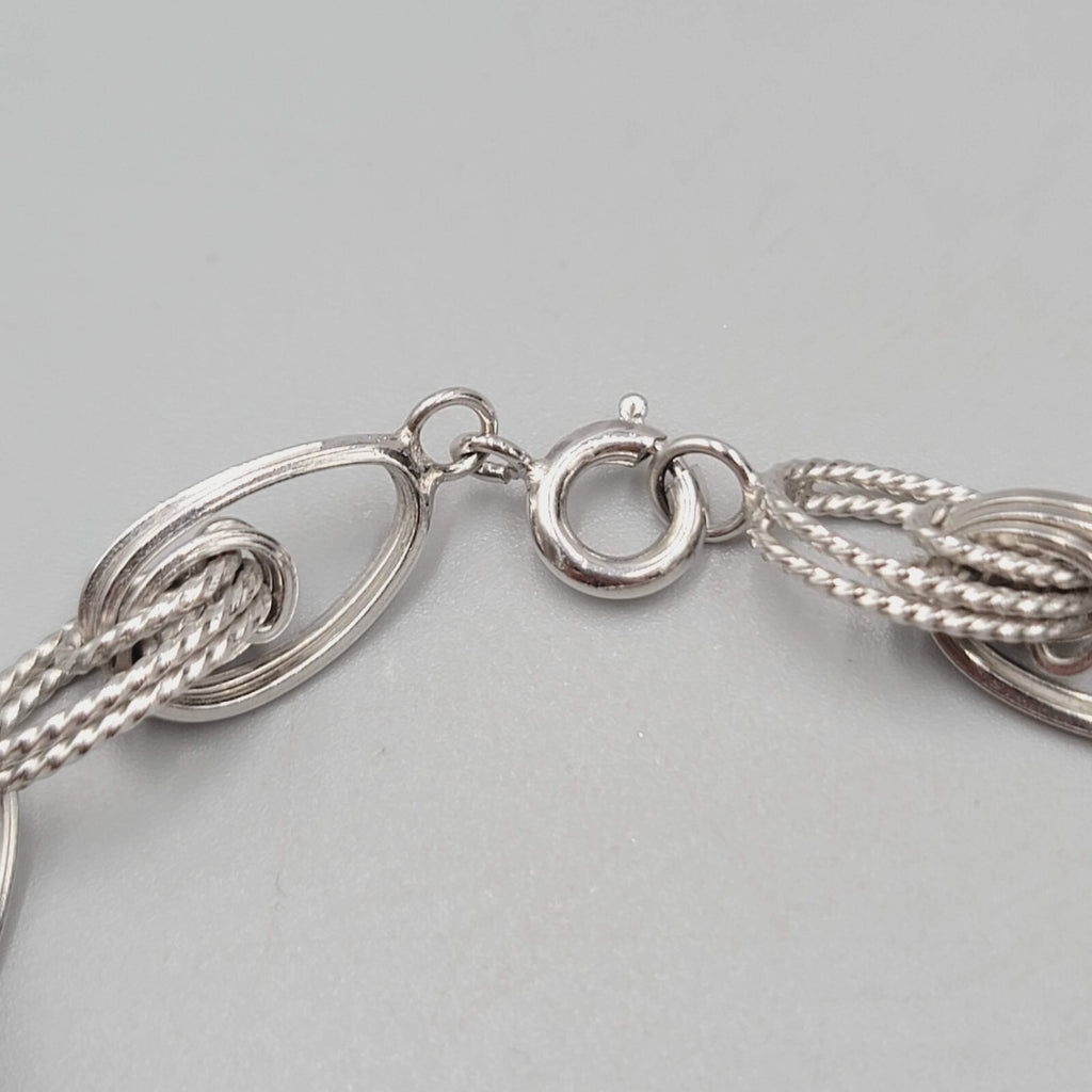 Vintage Bracelet Textured Silver tone Links 7.25"