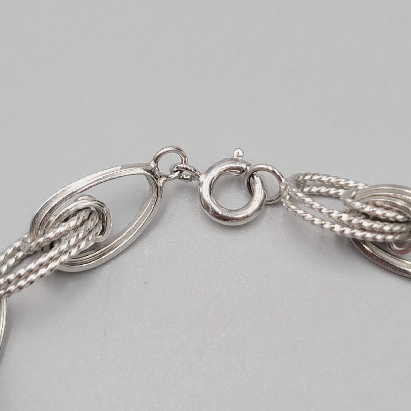 Vintage Bracelet Textured Silver tone Links 7.25"