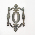 Vintage Gray Pot Metal Double Drawer Cabinet Pull 5 7/8" x 3 1/2"