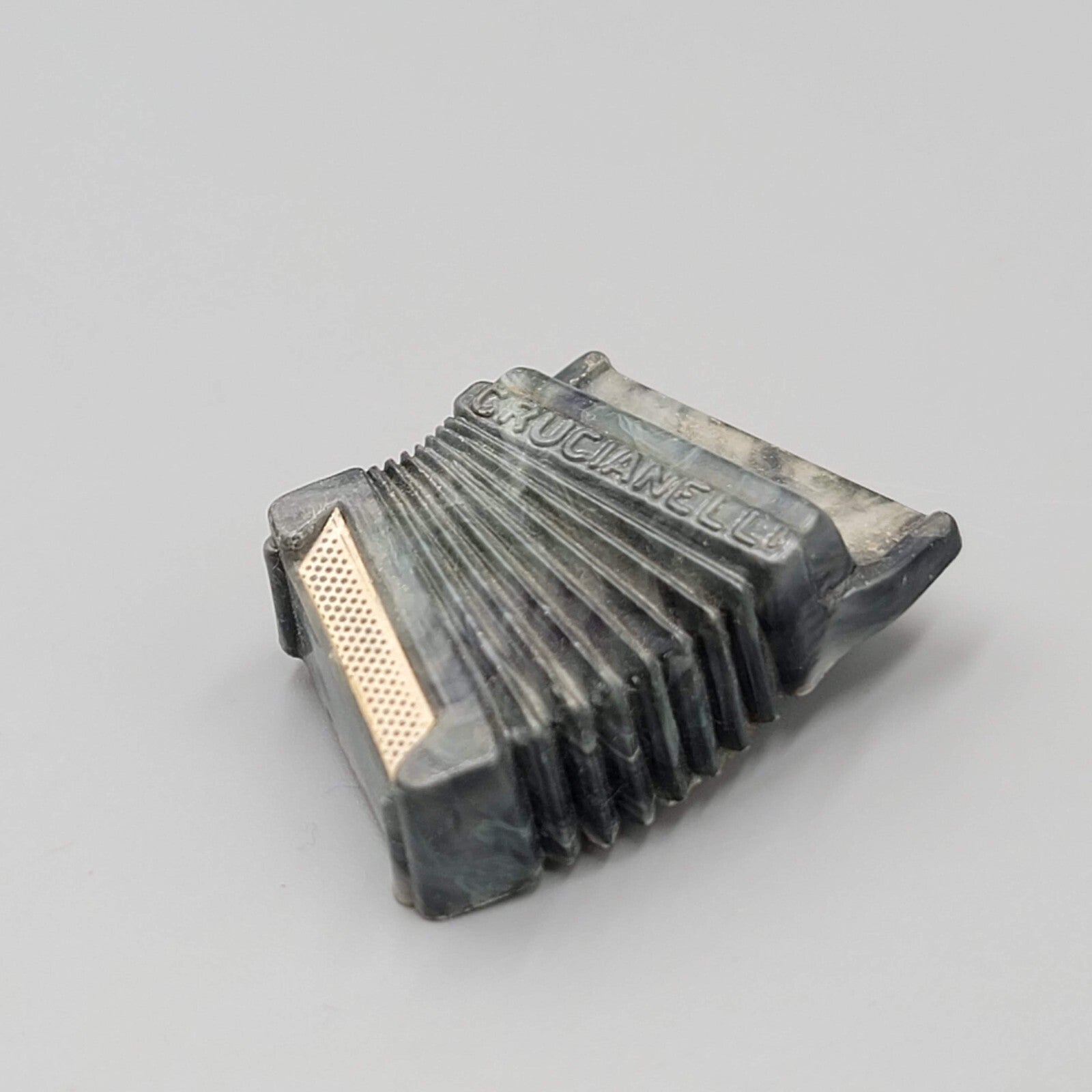 Vintage Accordion Crucianelli Plastic Lapel Pin Made in Italy 1.5"