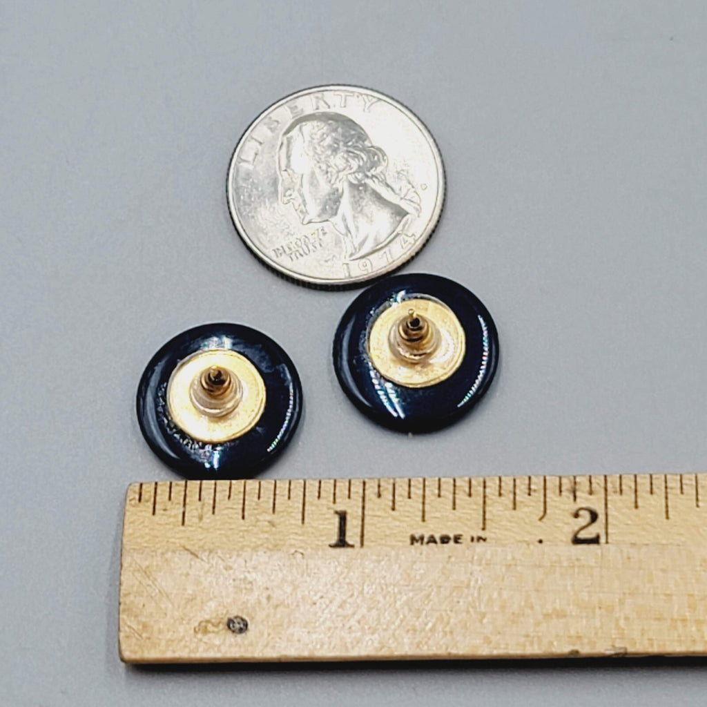 Crescent Moon Pierced Earrings Man in the Moon Round Night Sky 5/8"