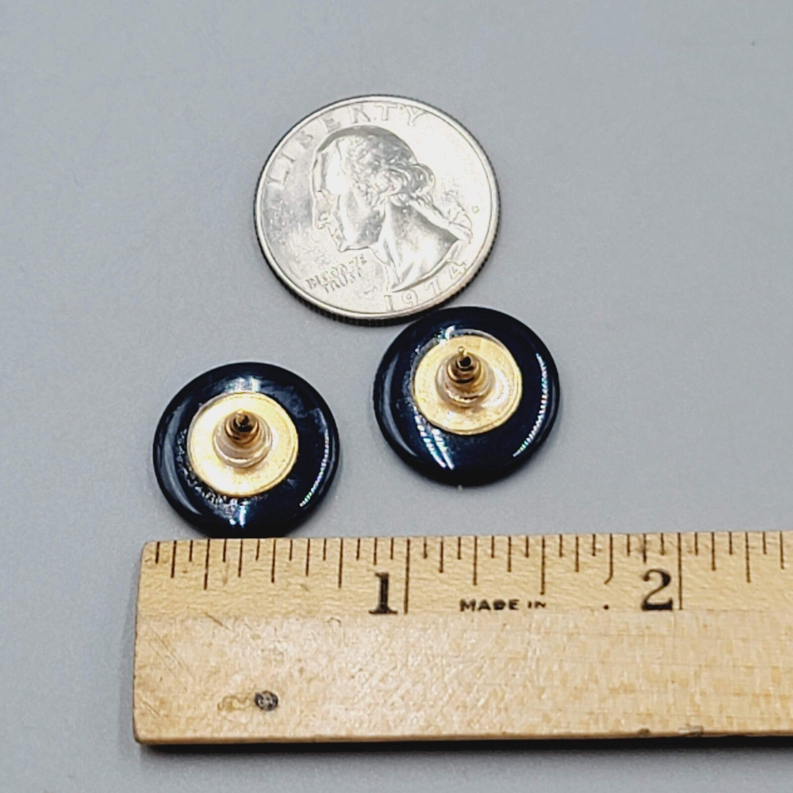 Crescent Moon Pierced Earrings Man in the Moon Round Night Sky 5/8"