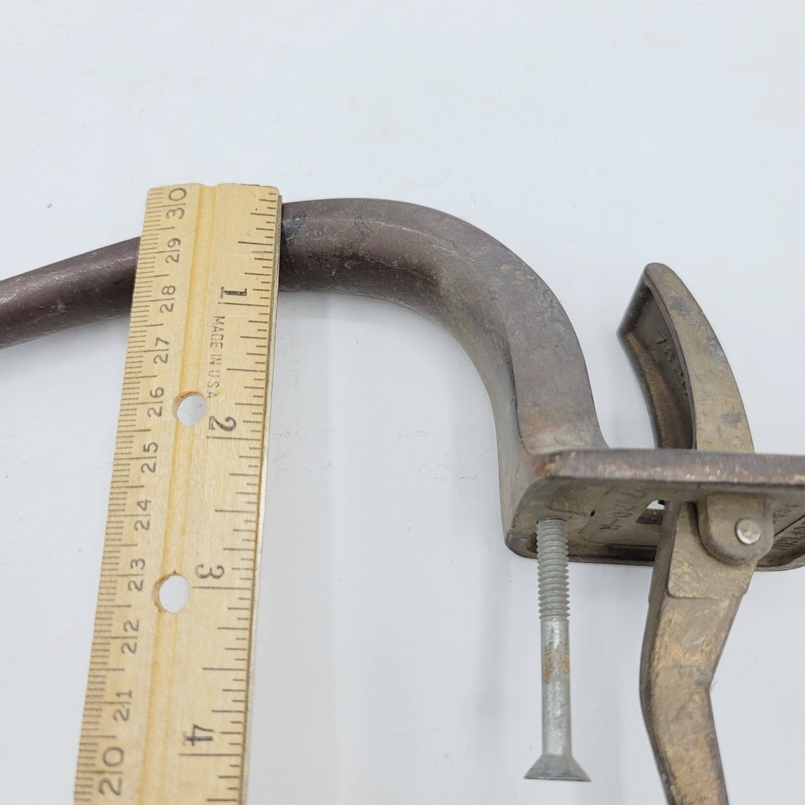 Vintage Brass Exterior Door Knob Pull Handle 9 1/2" holes 6"
