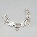 Love Joy Peace Panel Bracelet Silver tone Patience Kind Goodness 7 in