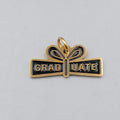 Graduate Scroll Charm Pendant Gold Tone Black Enamel Graduation Gift Jewelry 1 i