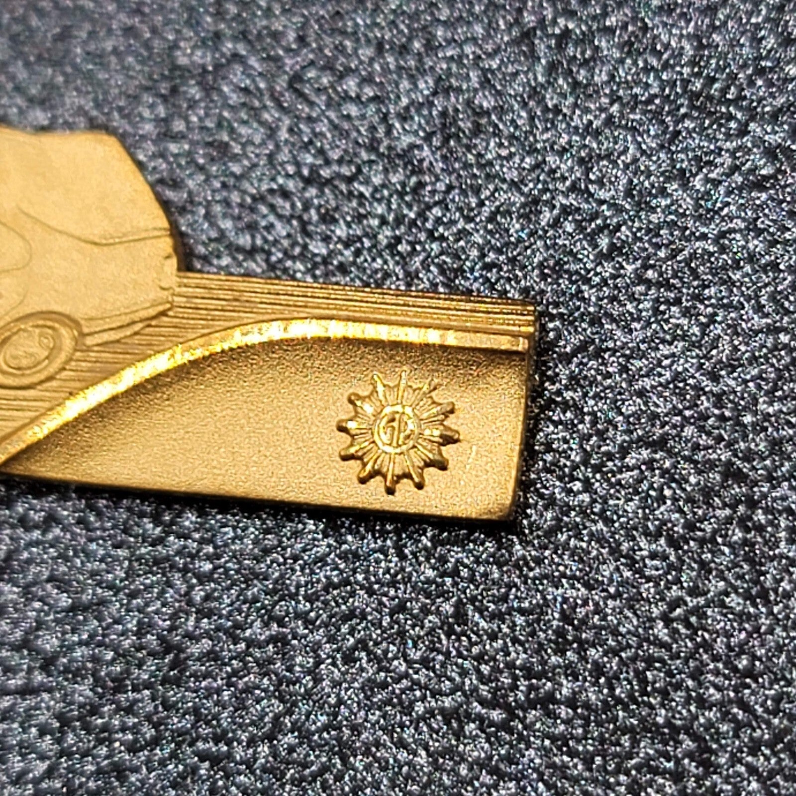 Vintage Sporrong Polizei Police Car Tie Clip Bar Gold Plated 2 5/8"