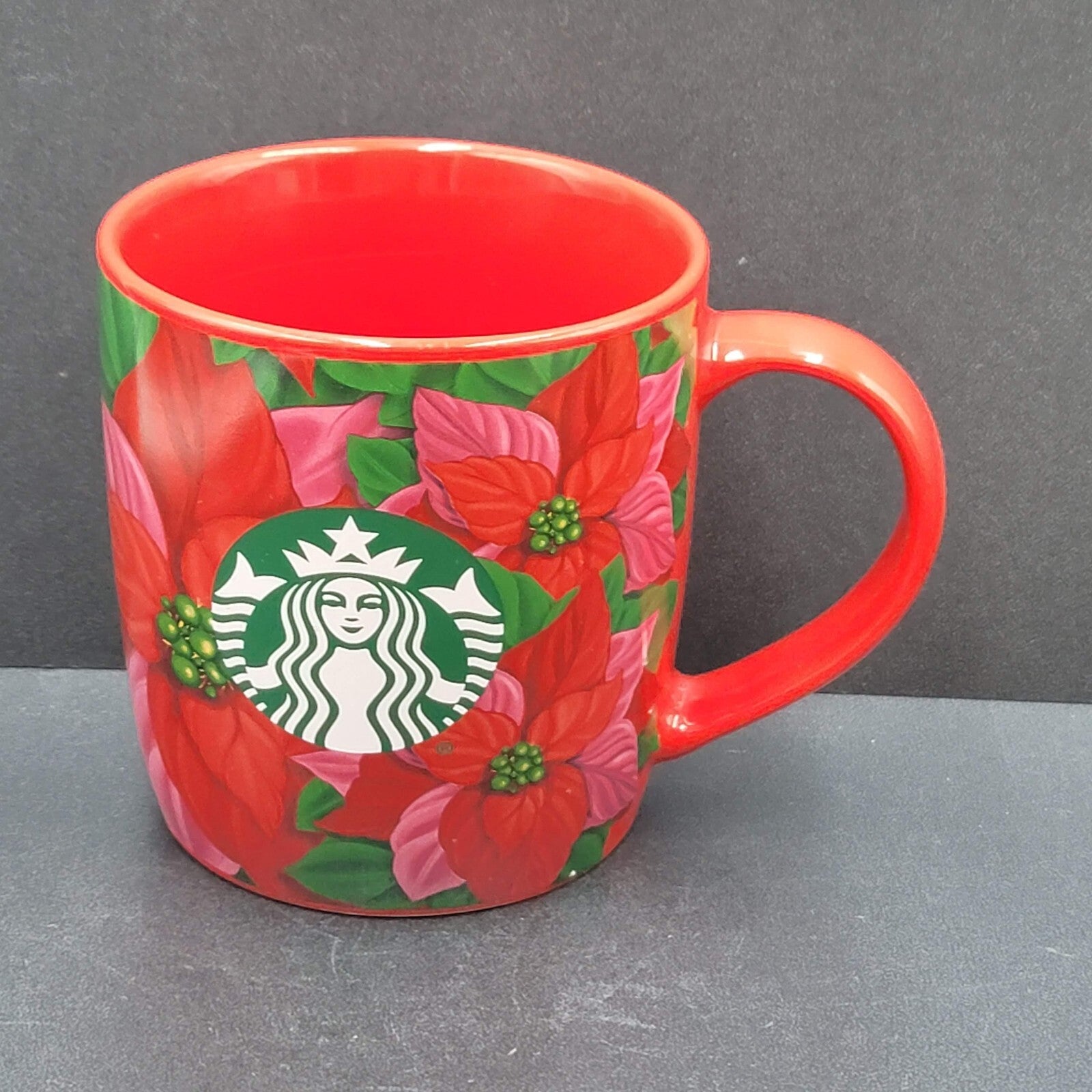 Starbucks Holiday 2020 Green Mermaid Logo Coffee Mug 12 Fl Oz Red Cup Poinsettia