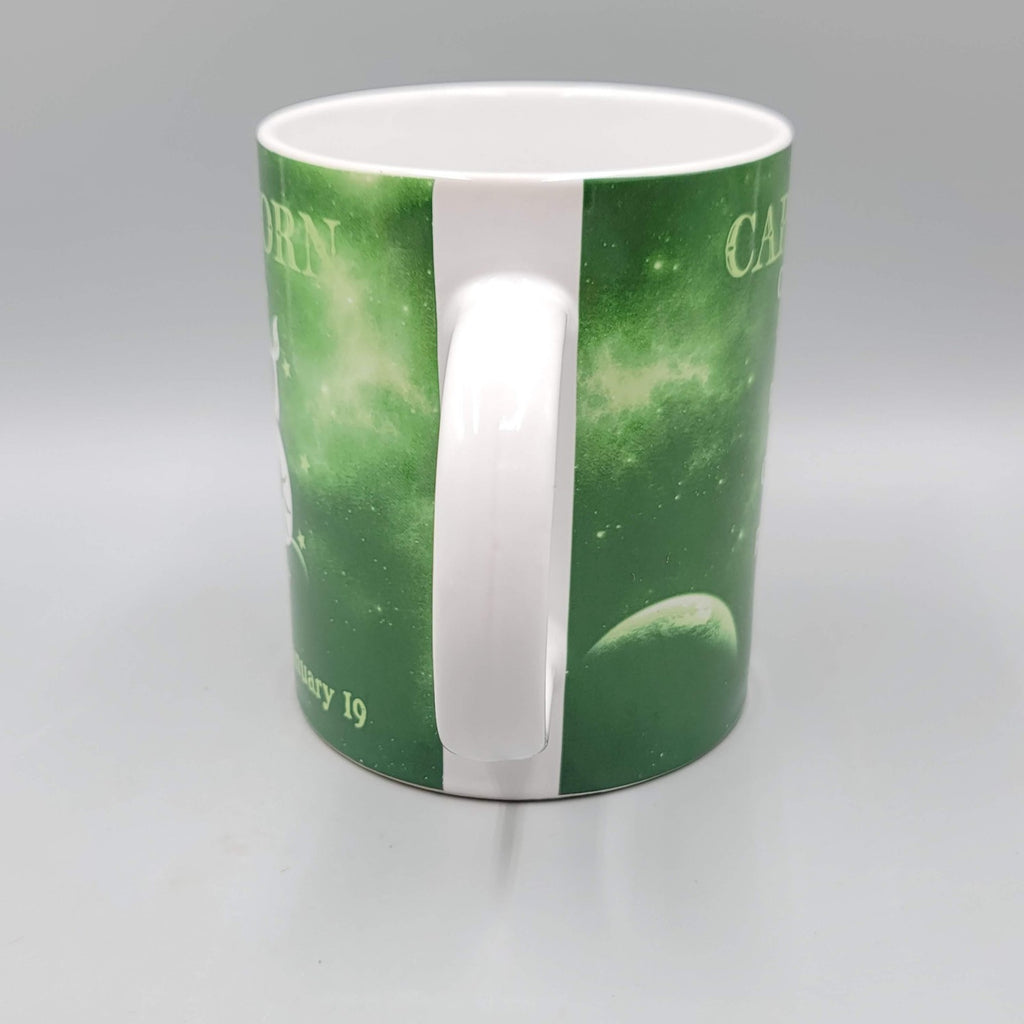 Fisher Capricorn Zodiac Coffee Mug Cup Green Ceramic Astrology Large