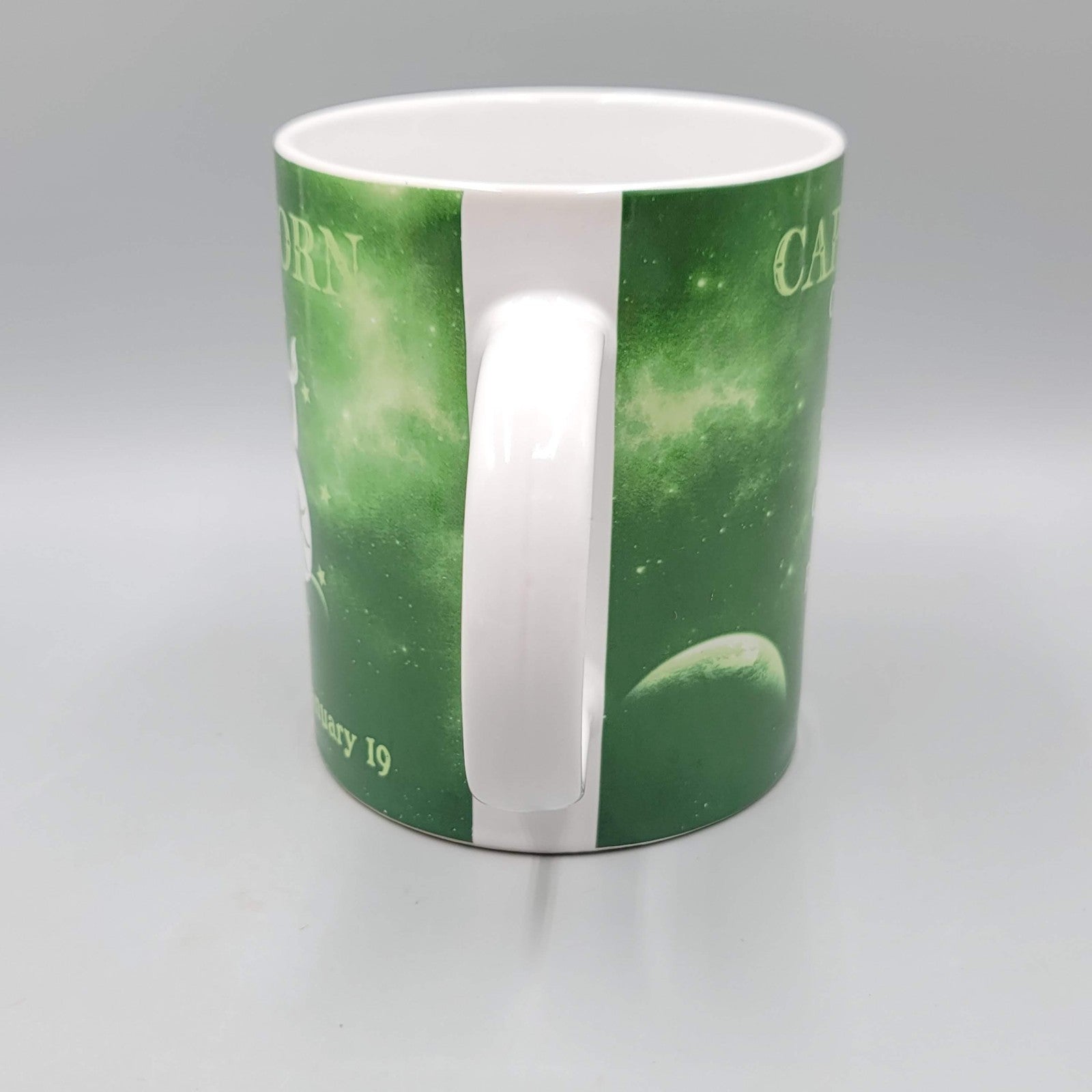 Fisher Capricorn Zodiac Coffee Mug Cup Green Ceramic Astrology Large