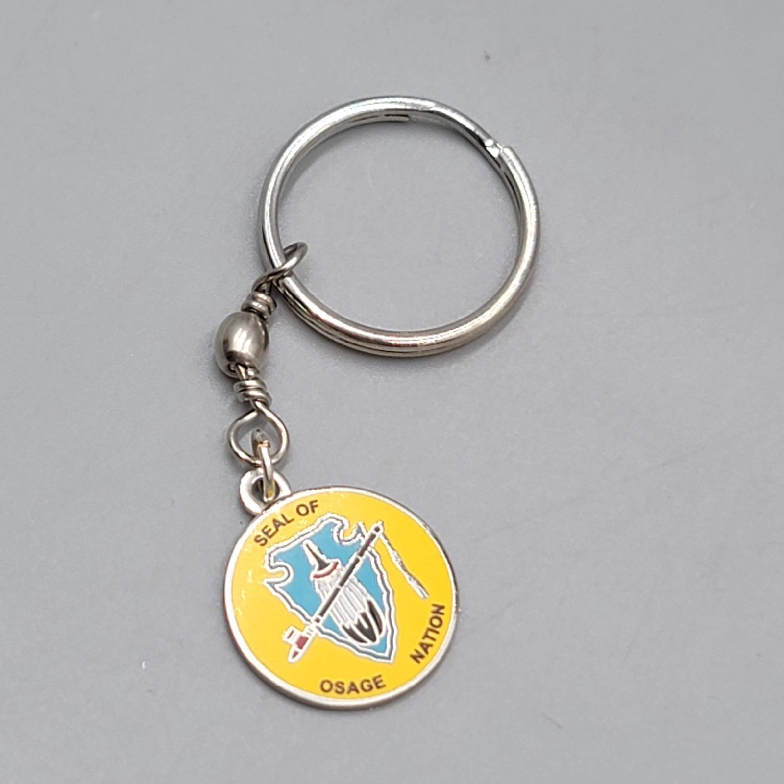 Vintage SEAL OF OSAGE NATION Metal Enamel Silver tone Small