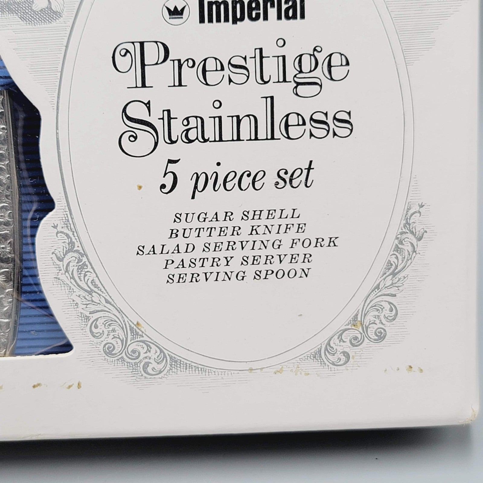 Vintage Imperial BRIGHT MEADOW Stainless 5 pc Serving Set w Org box