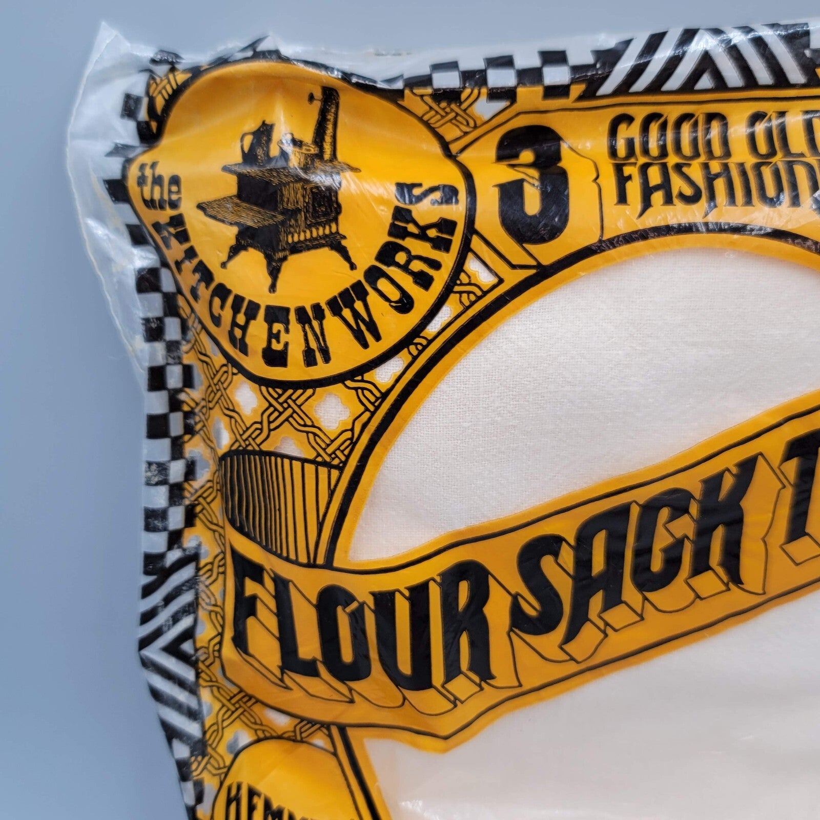 Vintage The Kitchen Works Flour Sack Towels Lot of 3 New Old Stock Sealed Prop