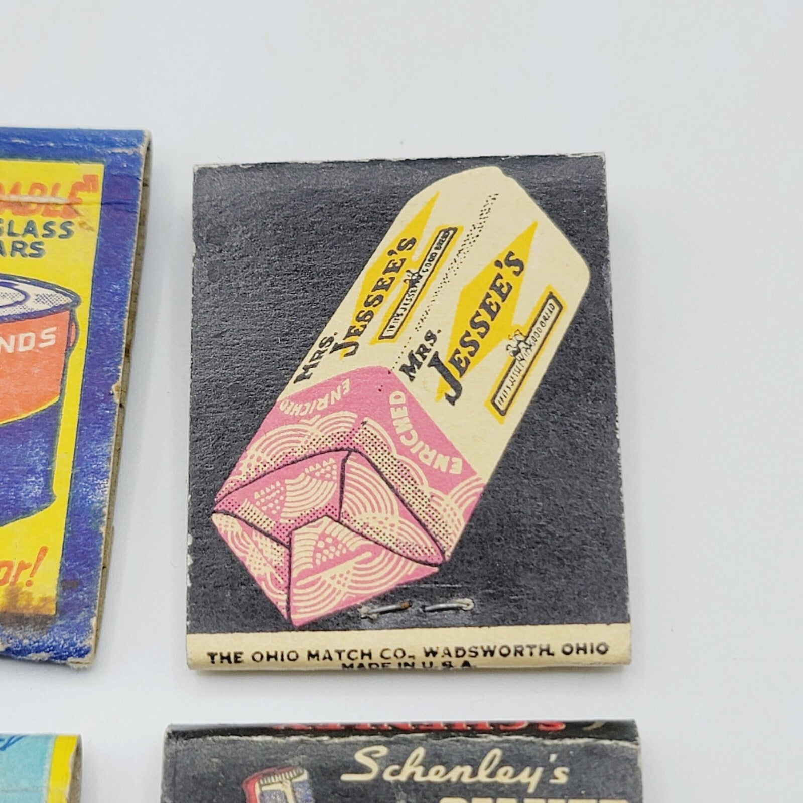 Vintage Advertising Matchbooks Lot of 4 Alka Seltzer Mrs Jessees Quaker Schenley