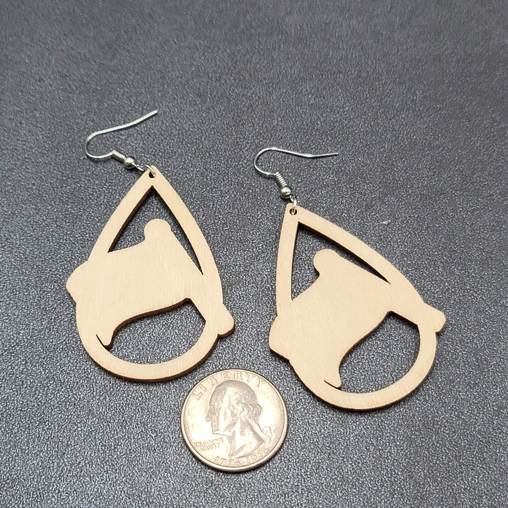New PRIDE FLAG Pierced Earrings Rainbow Wood Teardrop Dangle 2.25"