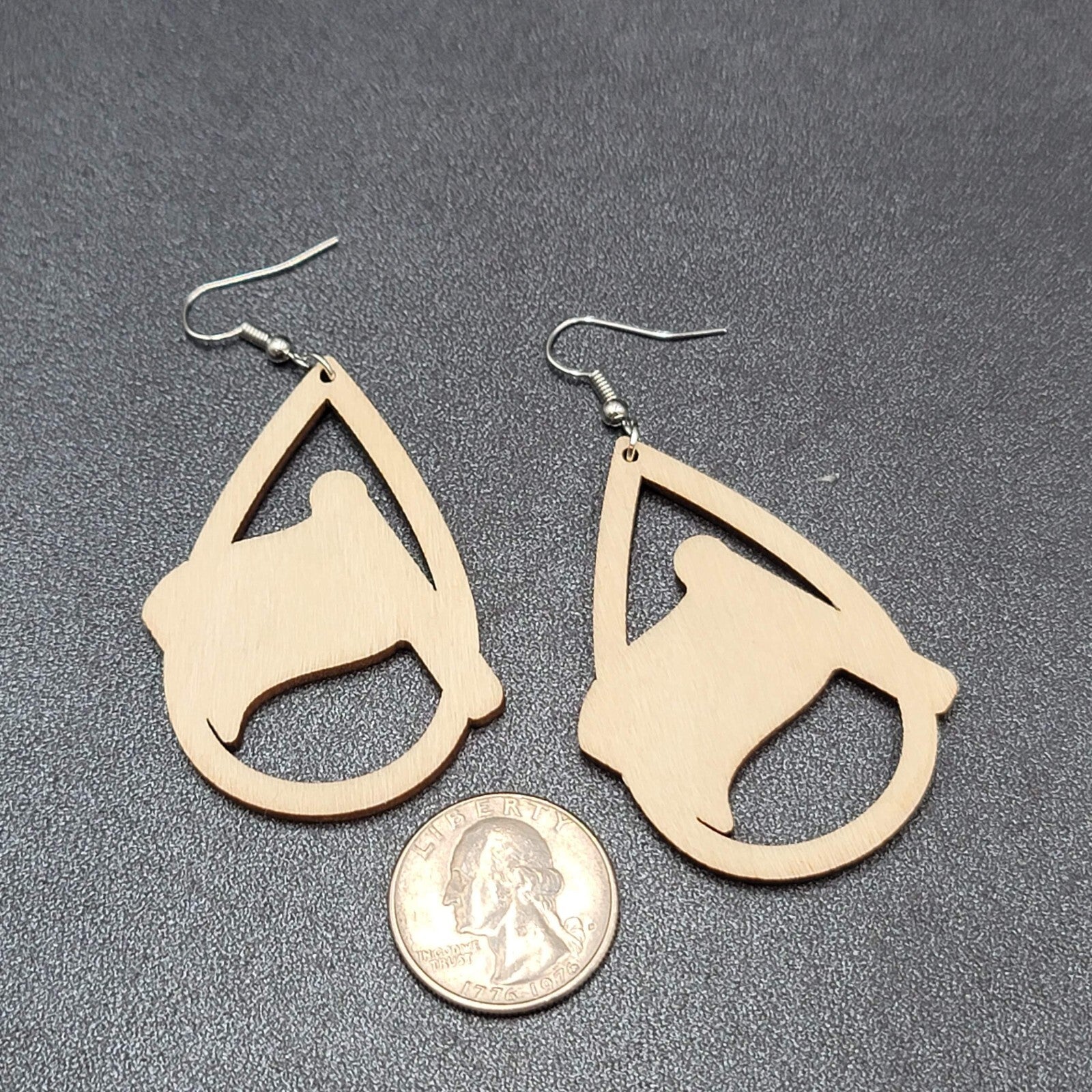 New PRIDE FLAG Pierced Earrings Rainbow Wood Teardrop Dangle 2.25"