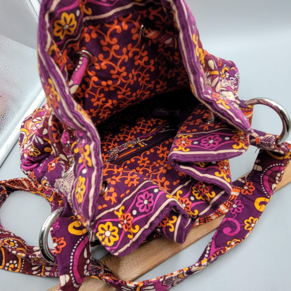 Vera Bradley Safari Sunset Shoulder Drawstring Bag Purse 4" x 10" x 10" VTG
