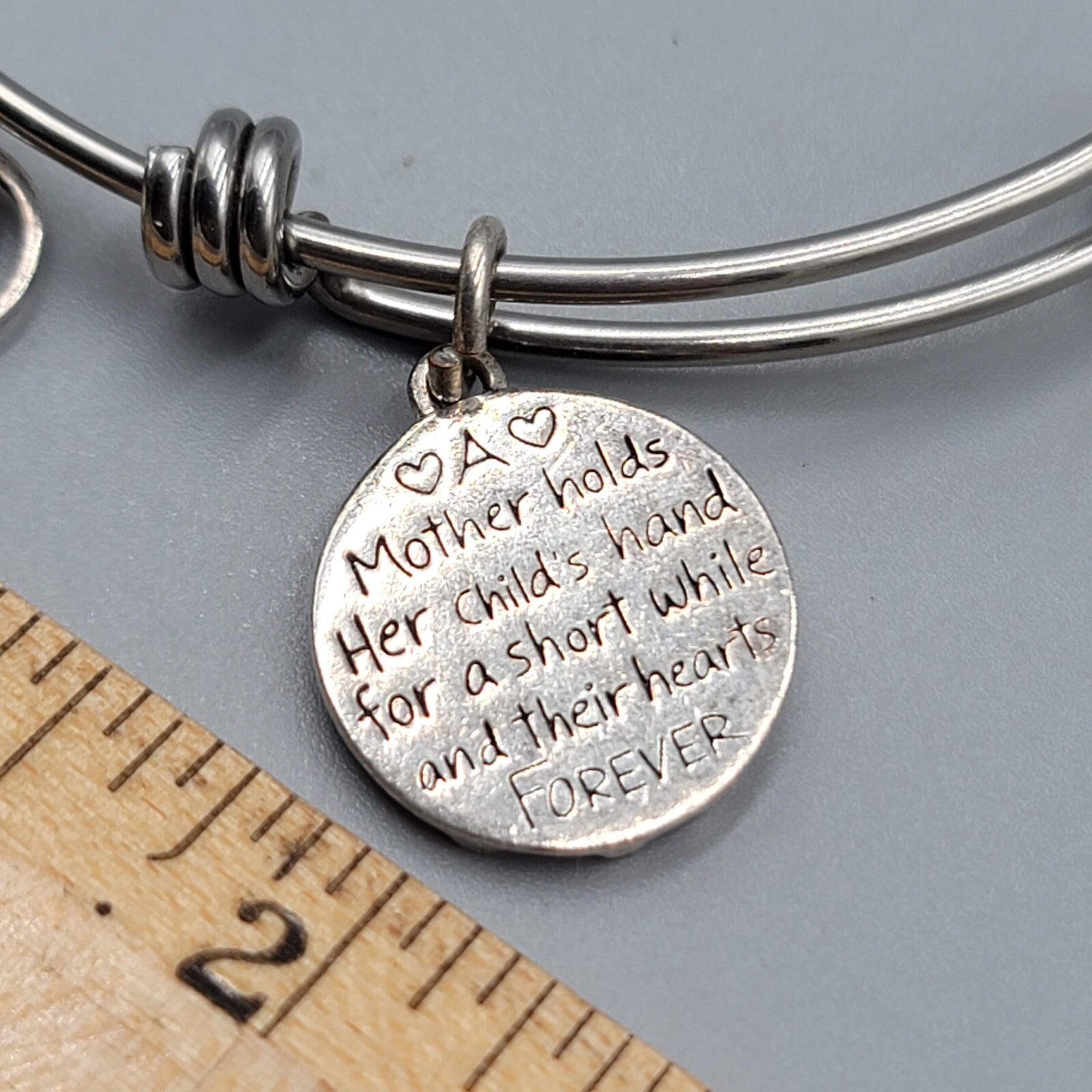 Love This Life Charm Bracelet Silver tone Compass Mother