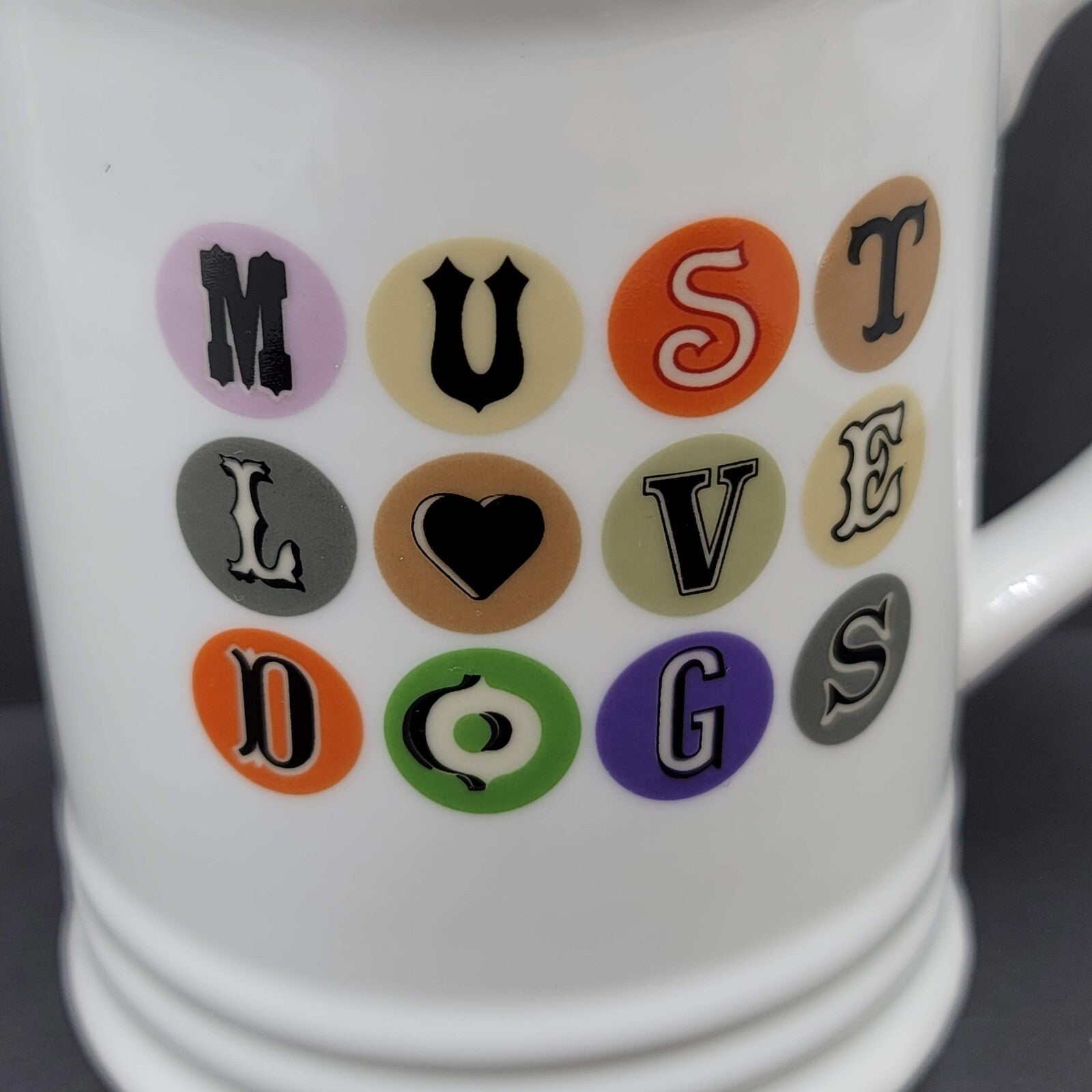 MUST LOVE DOGS Coffee Mug Fringe White Multicolor