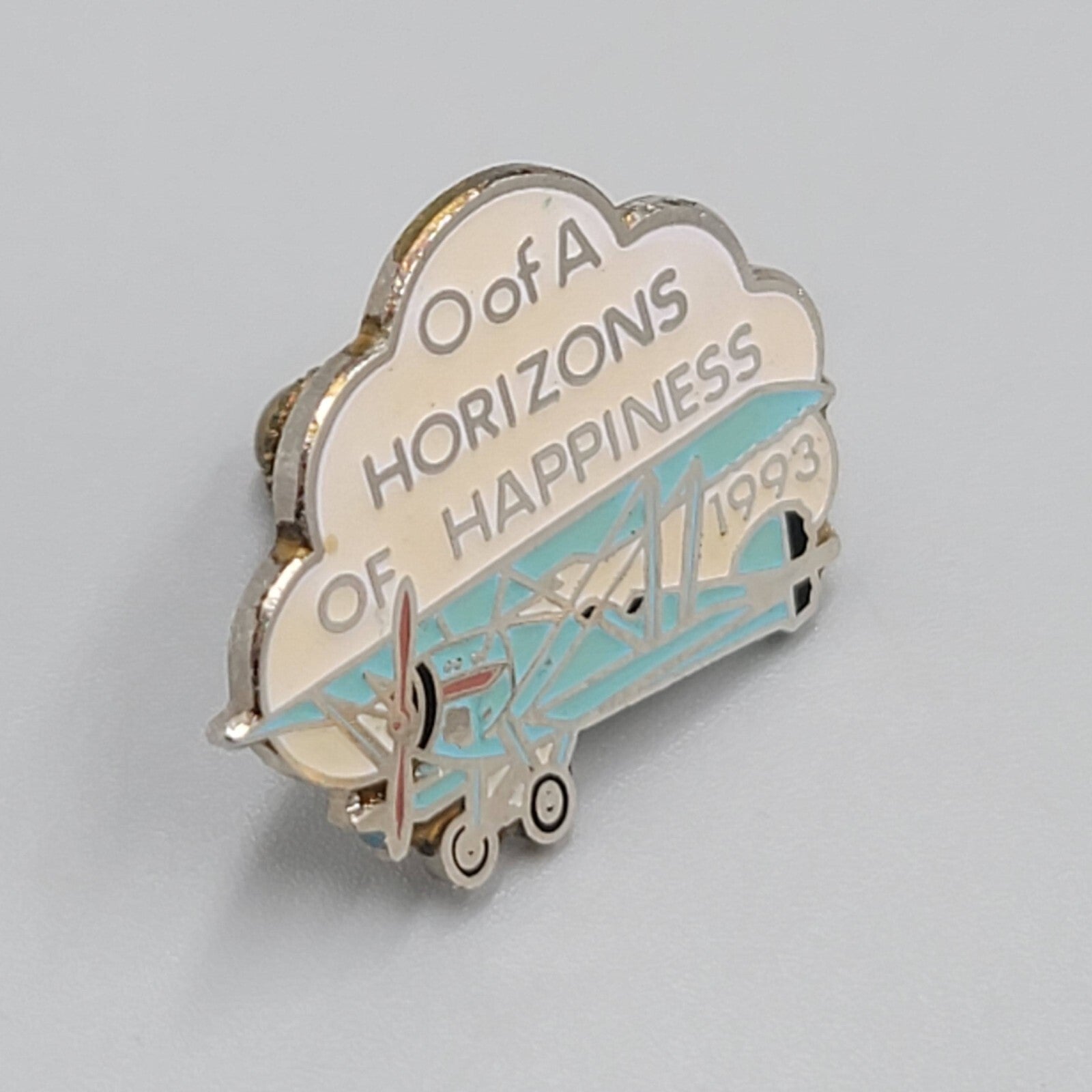 Vintage 1993 O of A Horizons of Happiness Collectible Airplane Souvenir Pin 1"