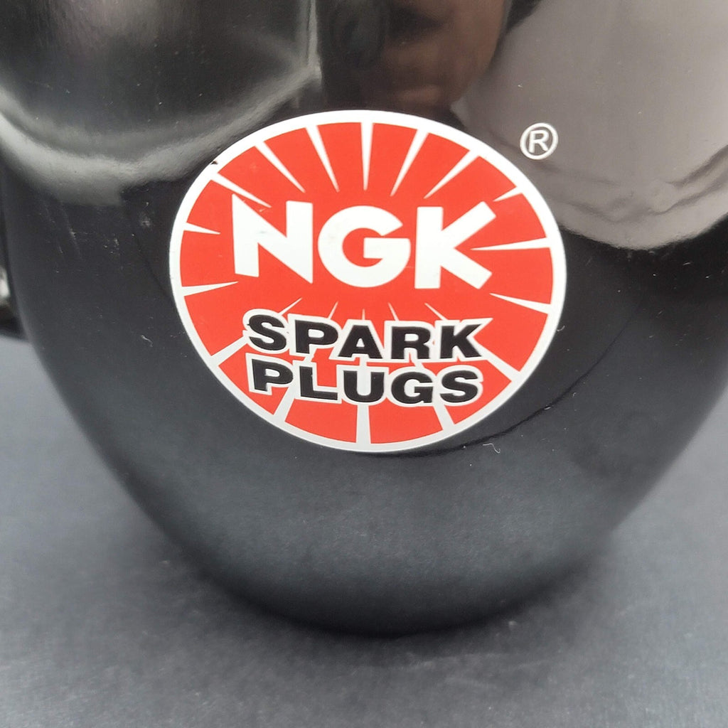 NGK Spark Plugs Ceramic Coffee Mug Cup Black Red Logo