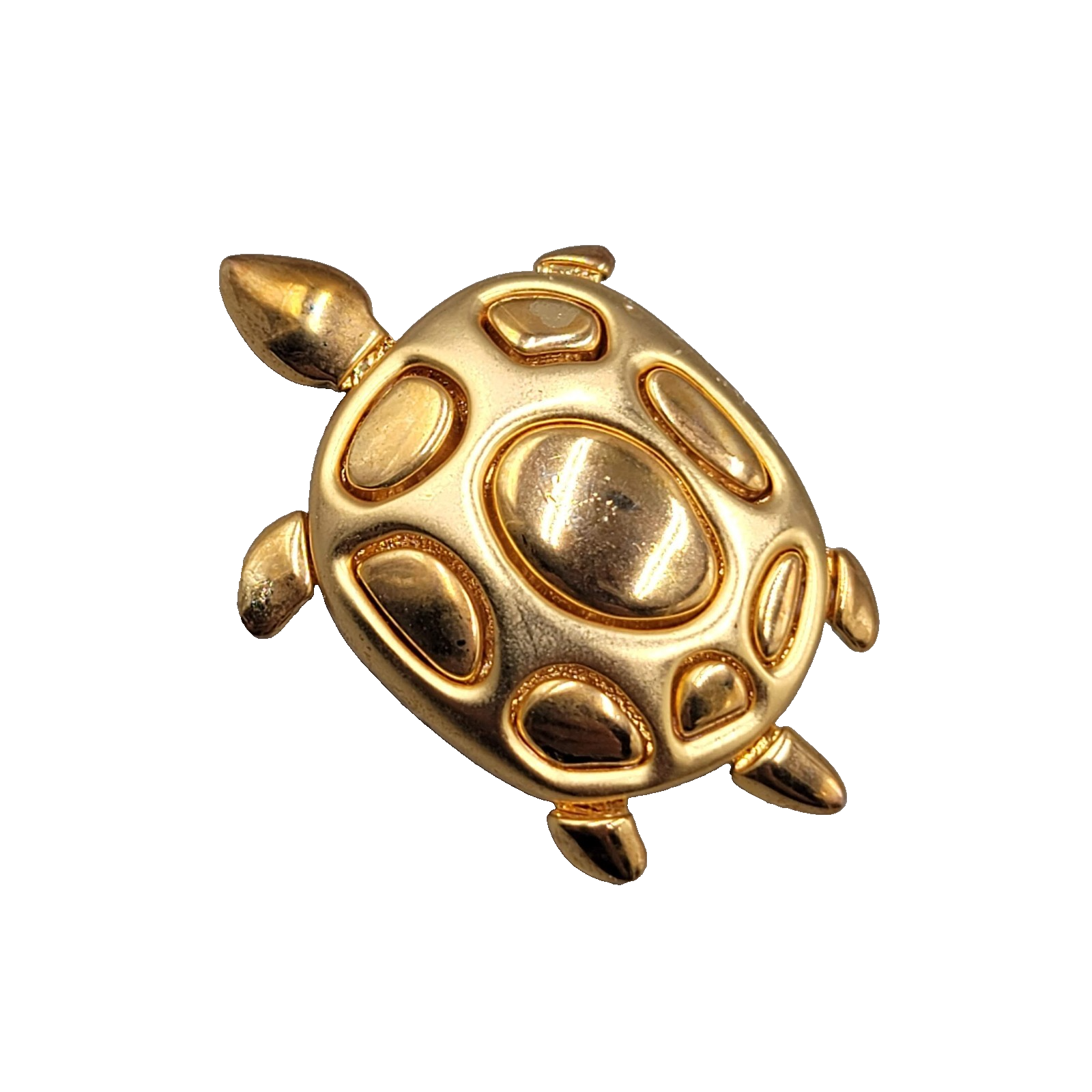 Vintage Turtle Brooch Gold Plated 