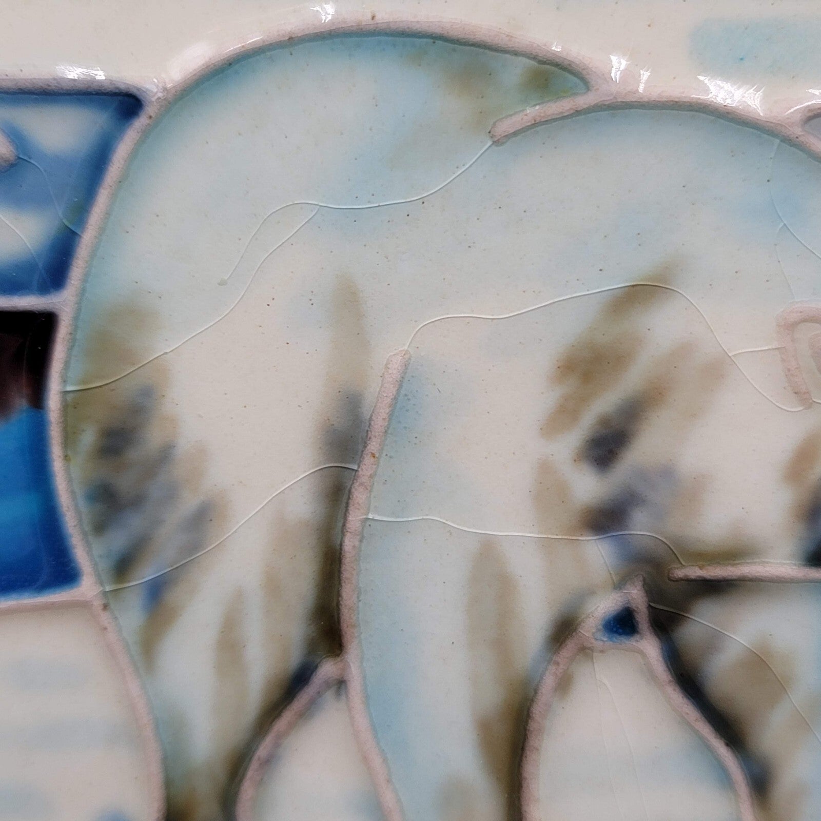 Polar Bear Ceramic Tile with Wood Stand 4"x4"