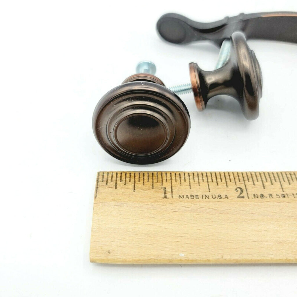 Dresser Pull Drawer Cabinet Door Handle Drop Knobs Bronze tone 3 in Lot of 4