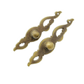 Brass Plate Drop Bail Pull Repair Lot of 2 Salvage Drawer Hardware Reclaimed