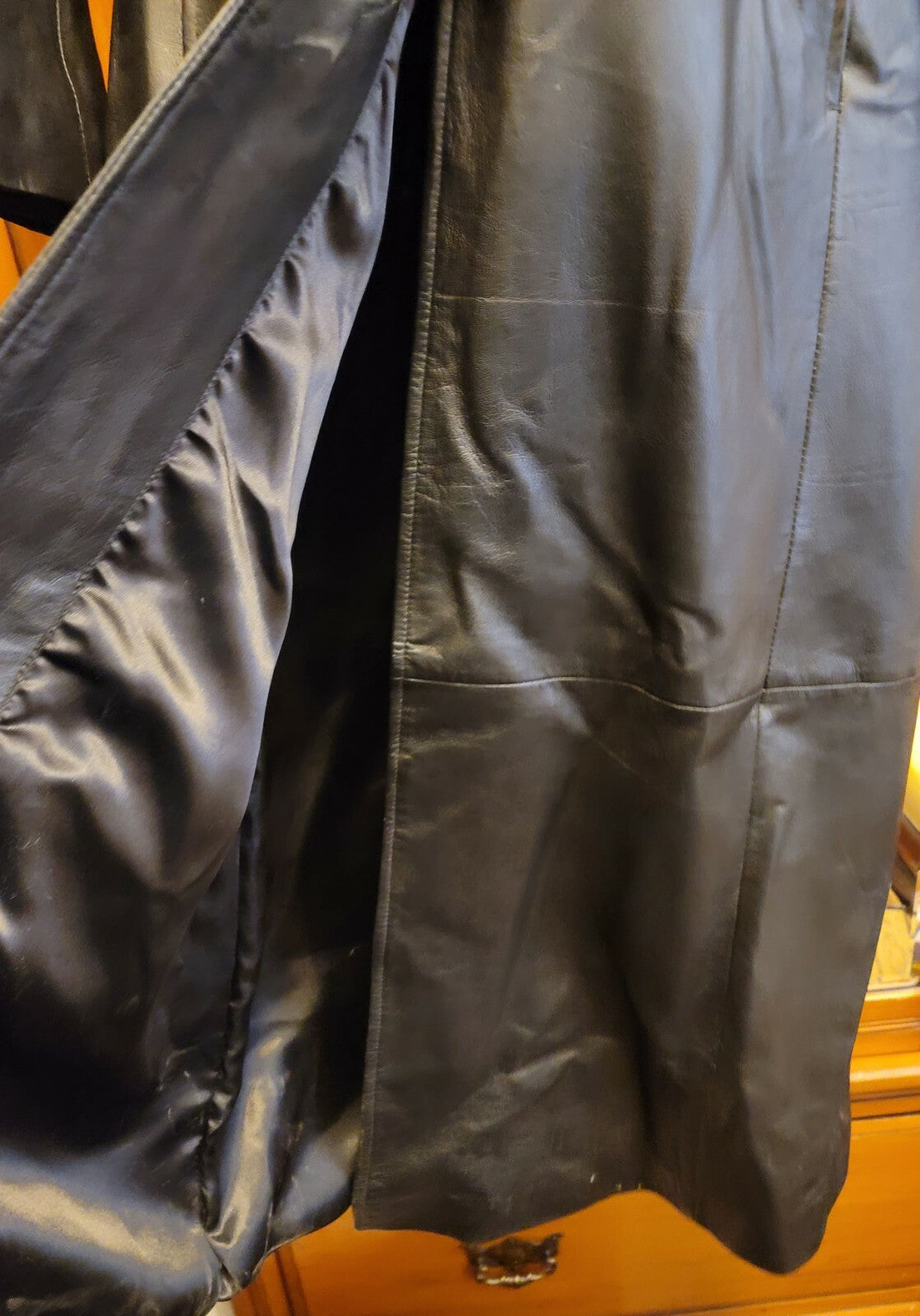 Vintage Olmes Trench Coat M Black Leather Jacket Matrix