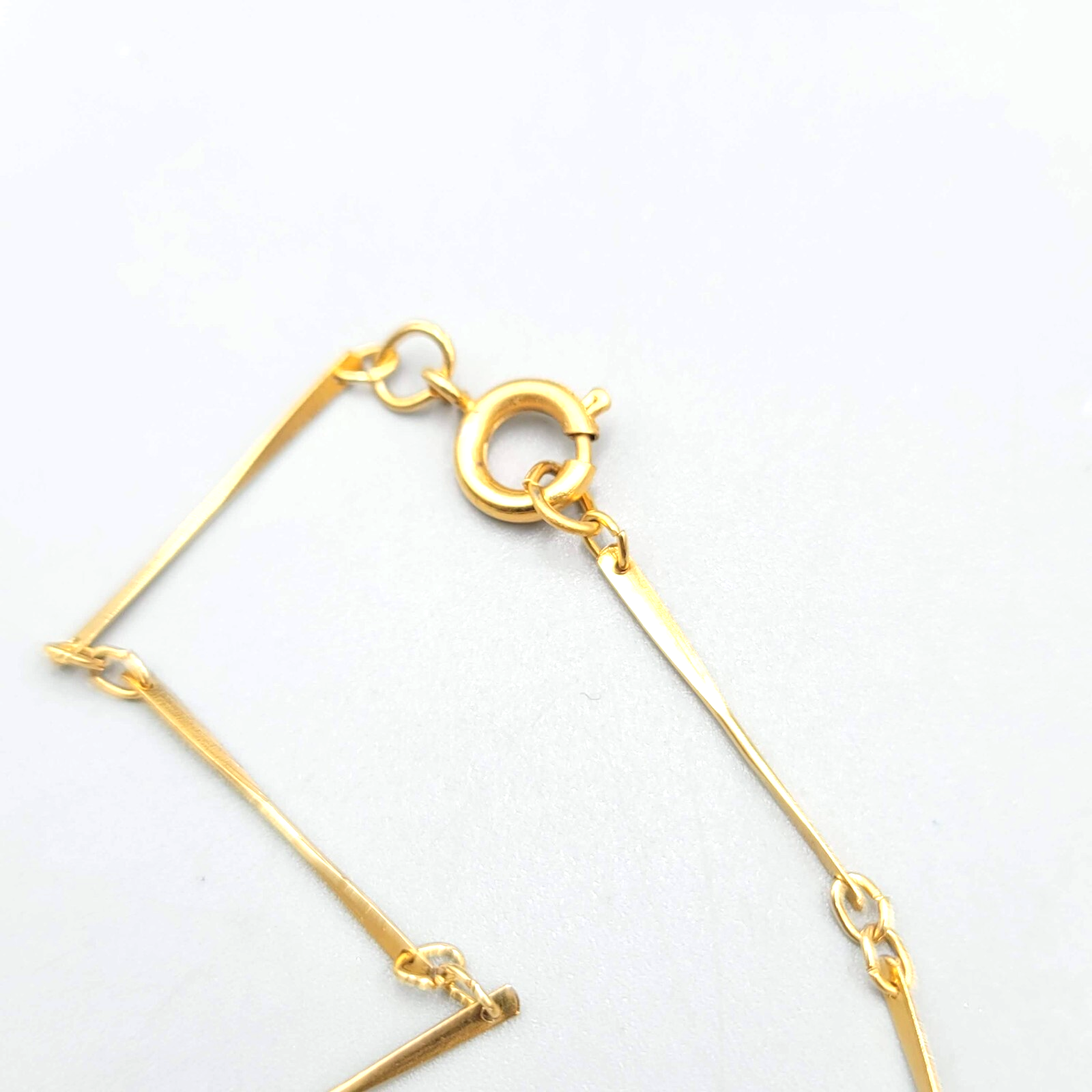 Vintage Bar Chain Necklace Gold tone Estate Costume Jewelry 16"