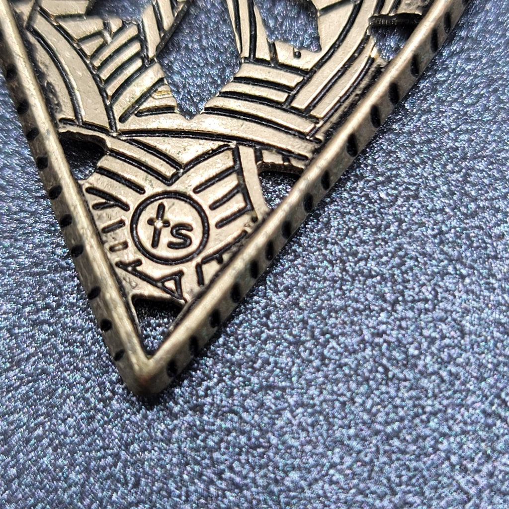 The Sak Necklace Gold tone Pendant Black Faux Leather Cord 28"