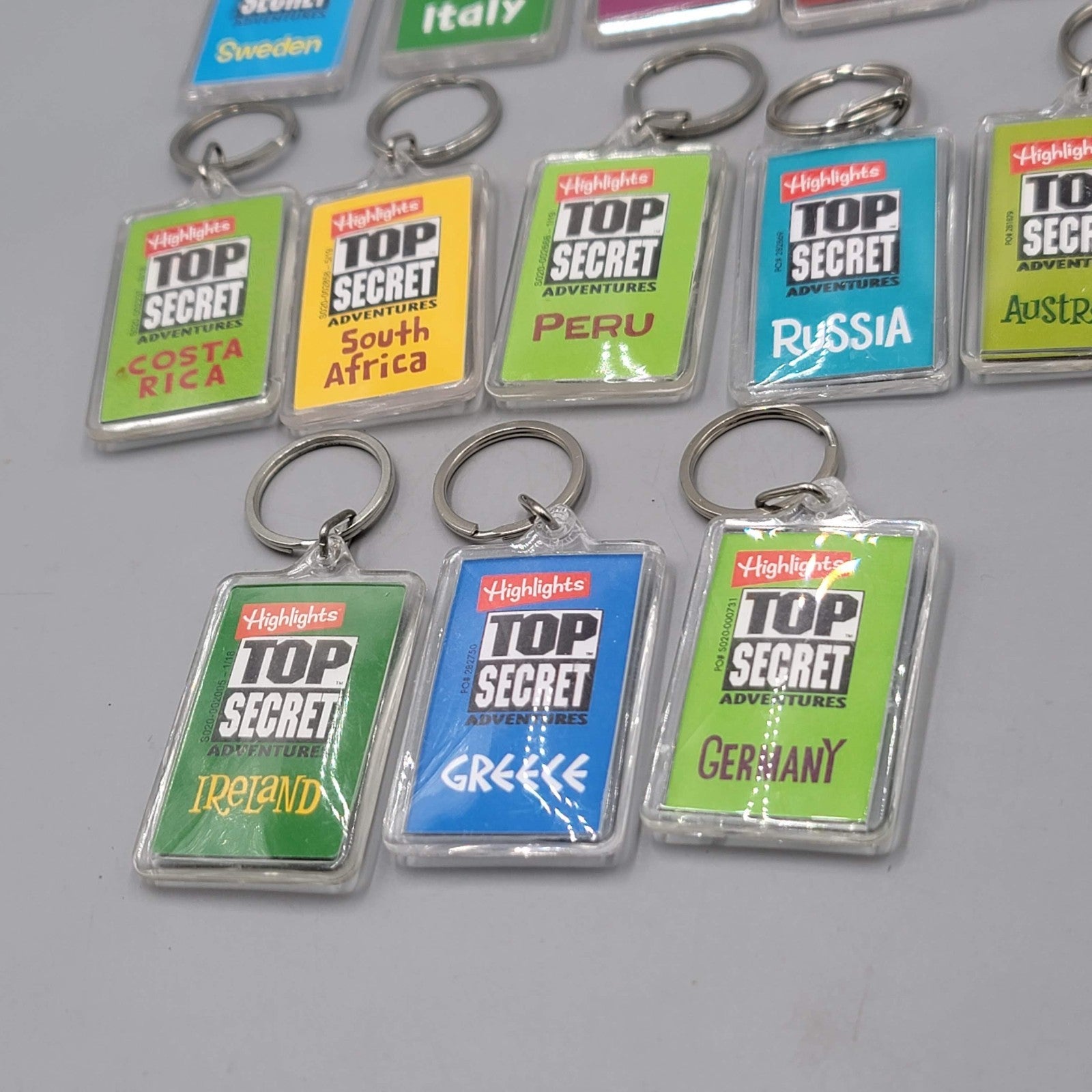 Highlights Top Secret Adventures Lot of 13 Keychains Acrylic