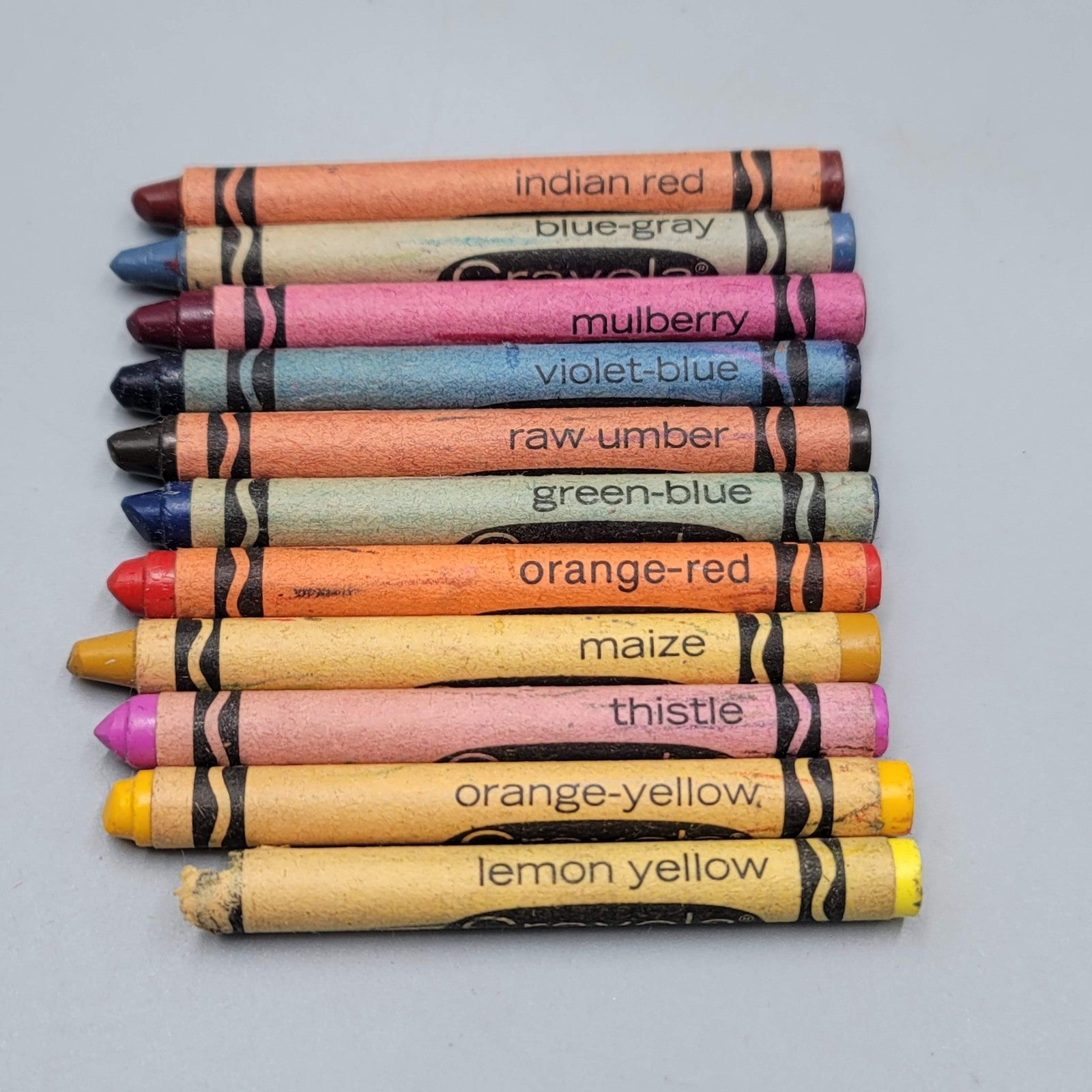 Binney & Smith Crayola Crayons 11 Vintage Rare Retired Indian Red USA Umber etc