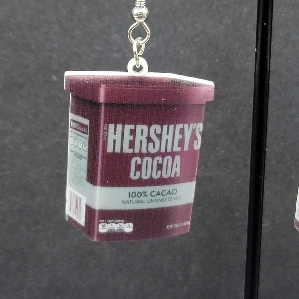 Pierced Earrings Hersheys Cocoa Acrylic Dangle 1.25"