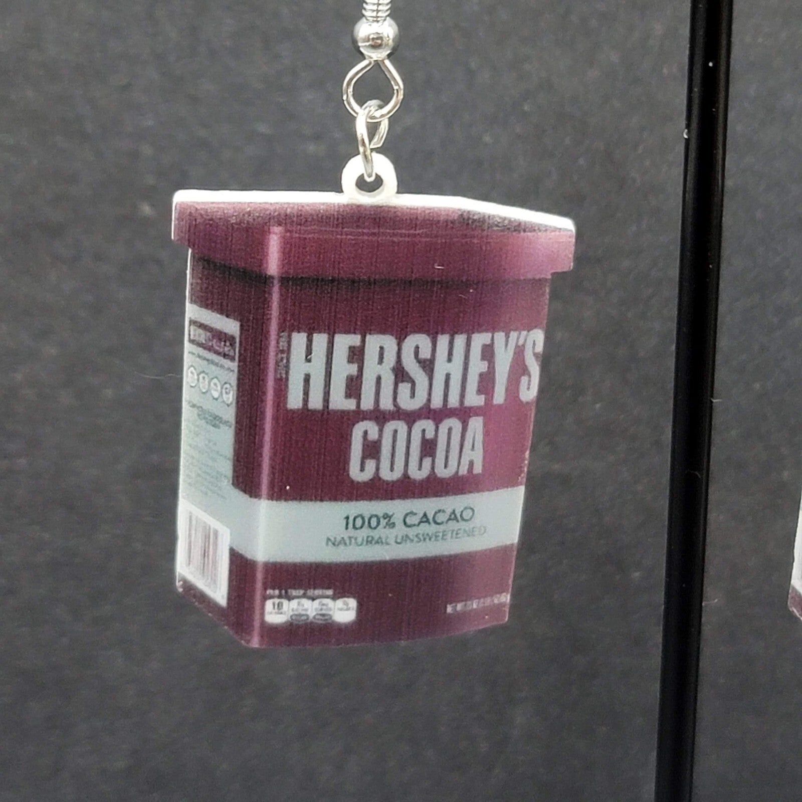 Pierced Earrings Hersheys Cocoa Acrylic Dangle 1.25"