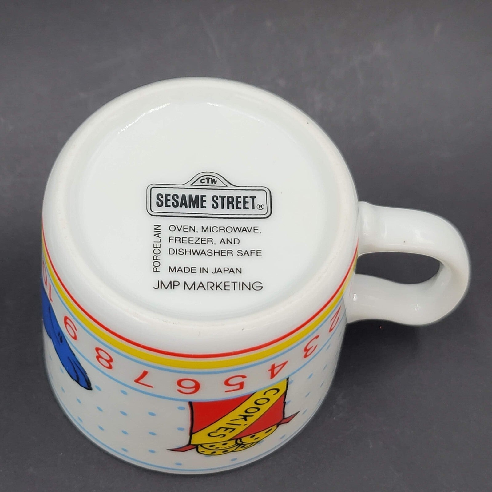 Sesame Street Cookie Monster Counting Made In Japan Porcelain 4 oz Coffee Mug