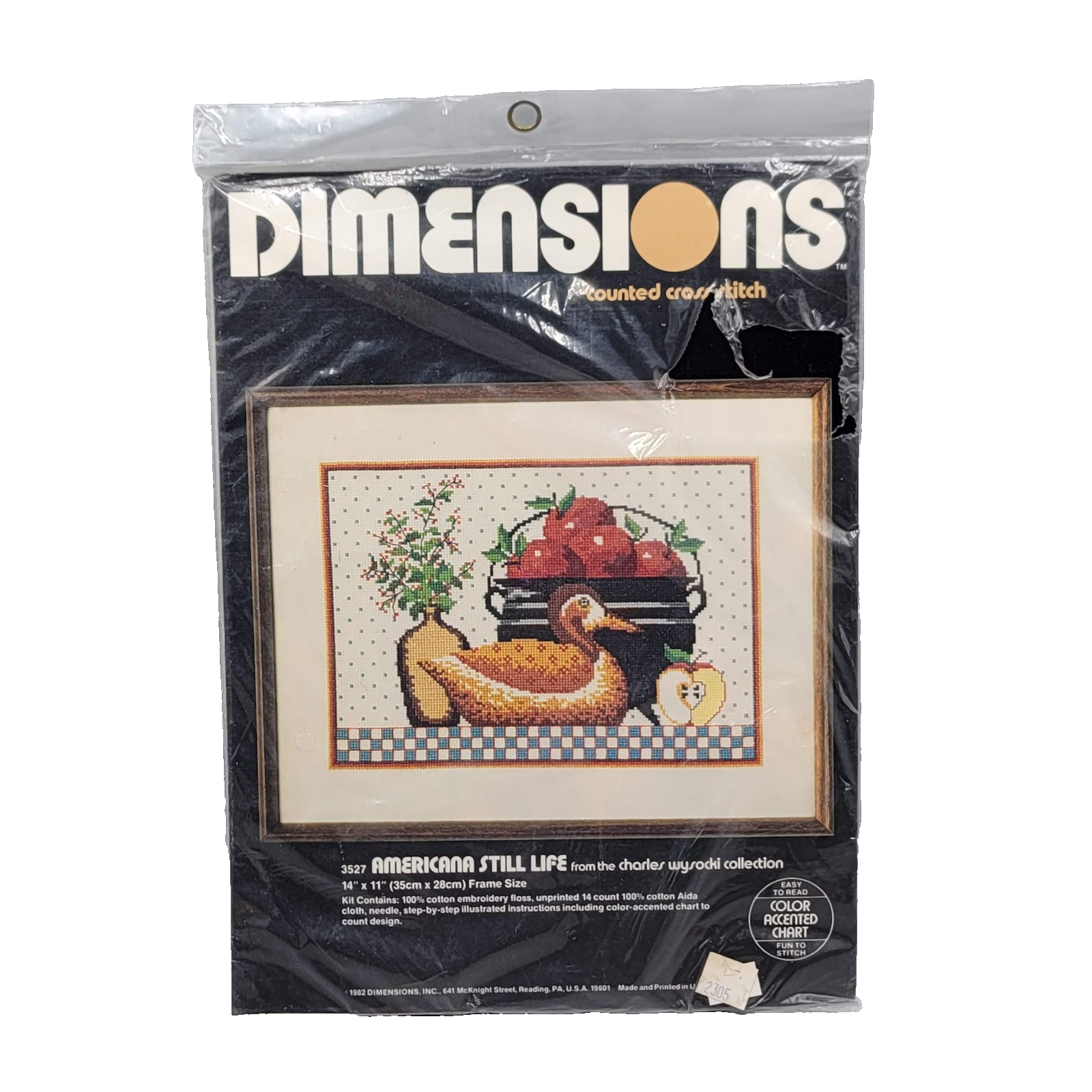 Dimensions Cross Stitch American Still Life 3527 Charles Wysocki 1982 Duck Apple