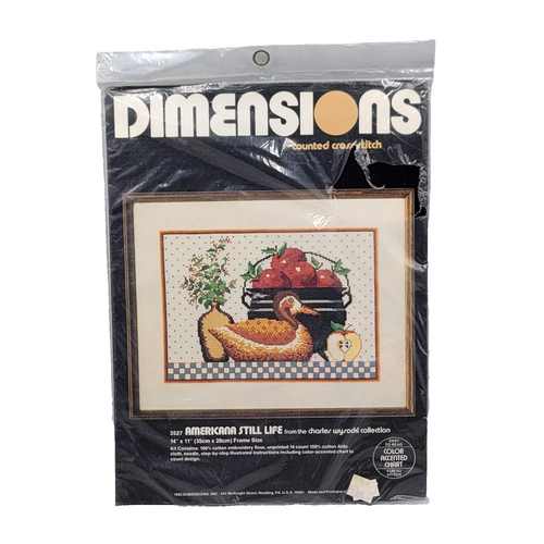 Dimensions Cross Stitch American Still Life 3527 Charles Wysocki 1982 Duck Apple