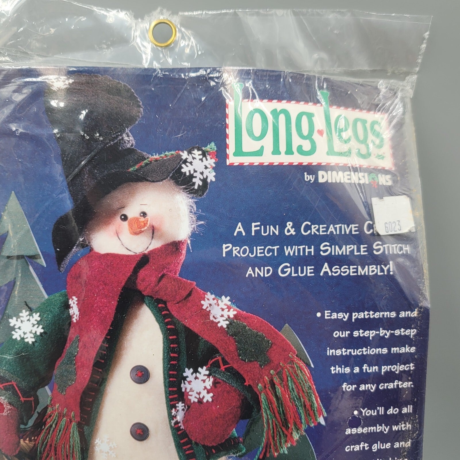 Dimensions Long Legs Felt Kit Bob Sled Snowman 62179 Sealed NOS Vintage