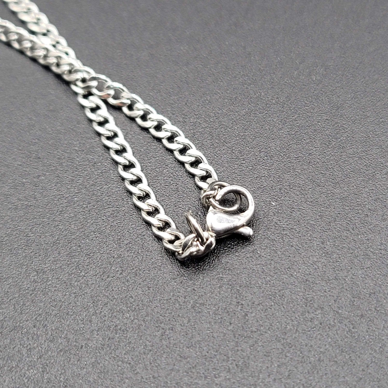 Buffalo Head Skull Stainless Steel Pendant Necklace Silver tone 18"