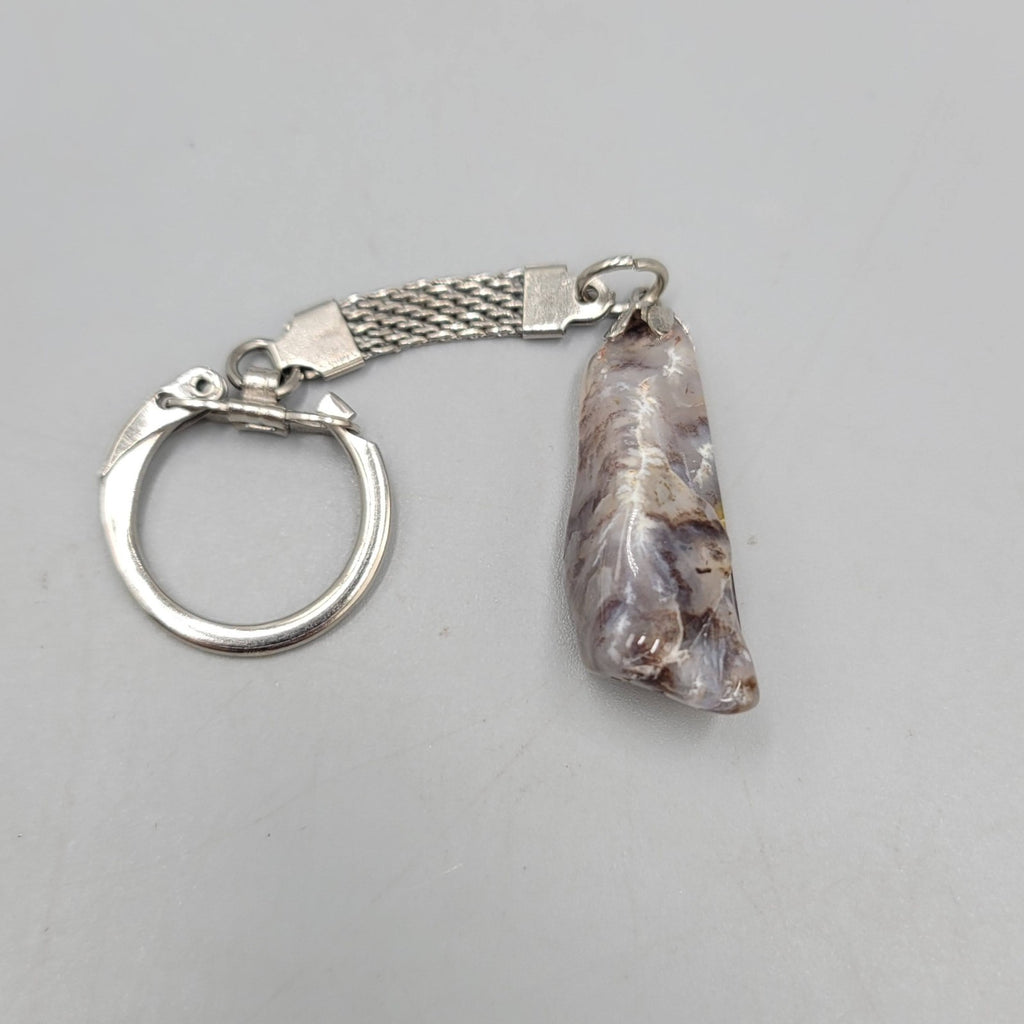 Vintage Natural Polished Quartz Rock Keychain