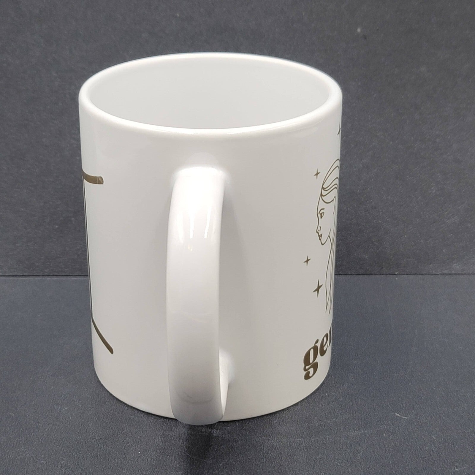 Gemini Horoscope Twins Zodiac Porcelain Coffee Mug White Gold