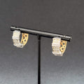 Reversible Pierced Earrings Gold Plated Silver Plated Rhinestone Hoops 5/8"