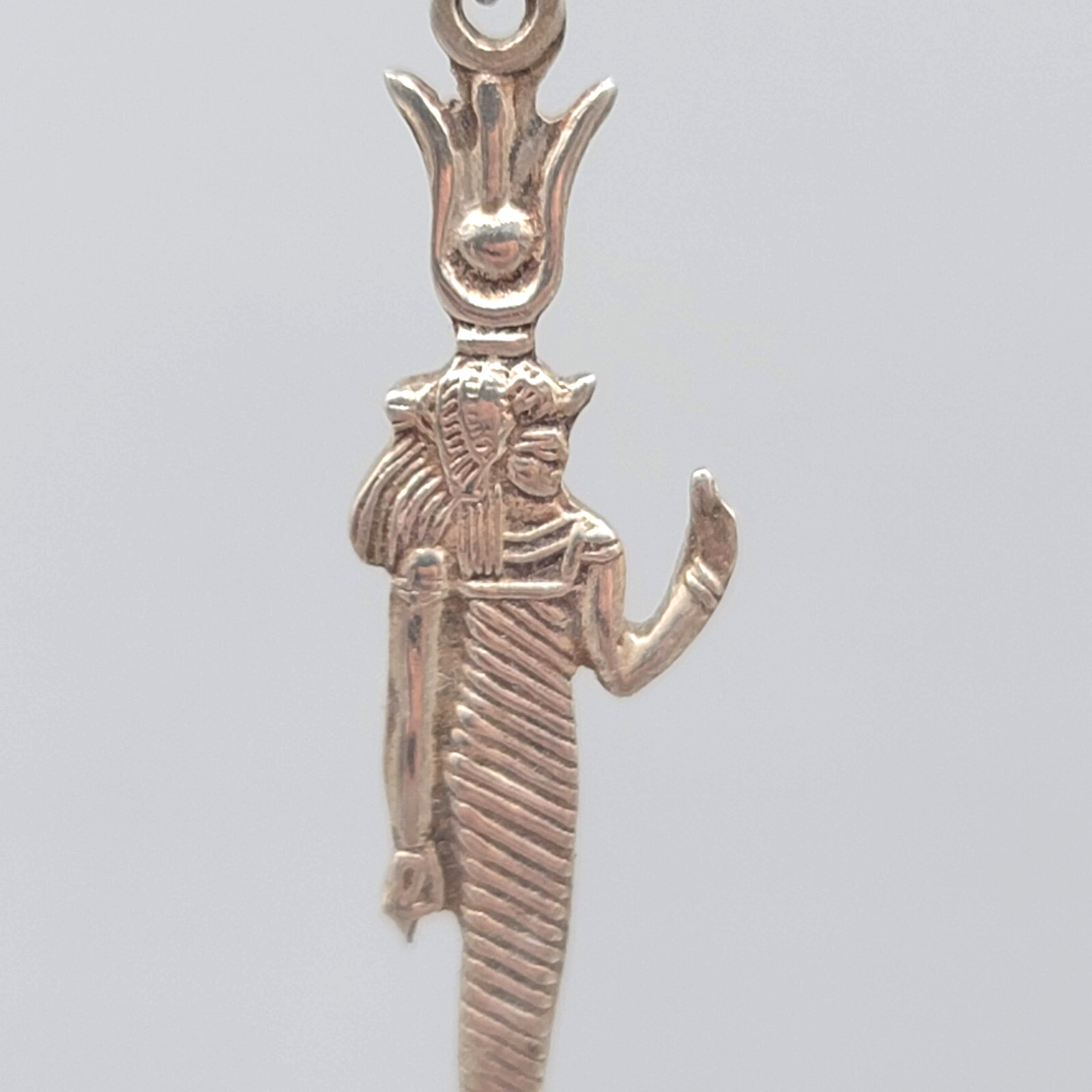 Sterling Silver Egyptian God Hator Pierced Earrings Dangle 1.75"